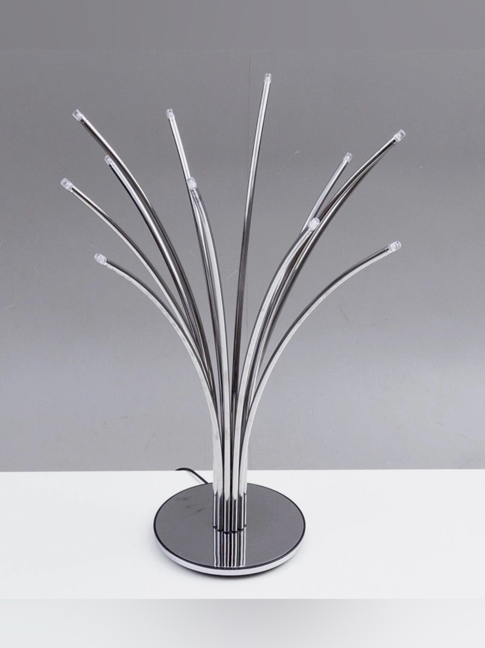 IKEA Silver Chrome Metal HOVNÄS Tree LED Touch Table Lamp Light MCM RETIRED